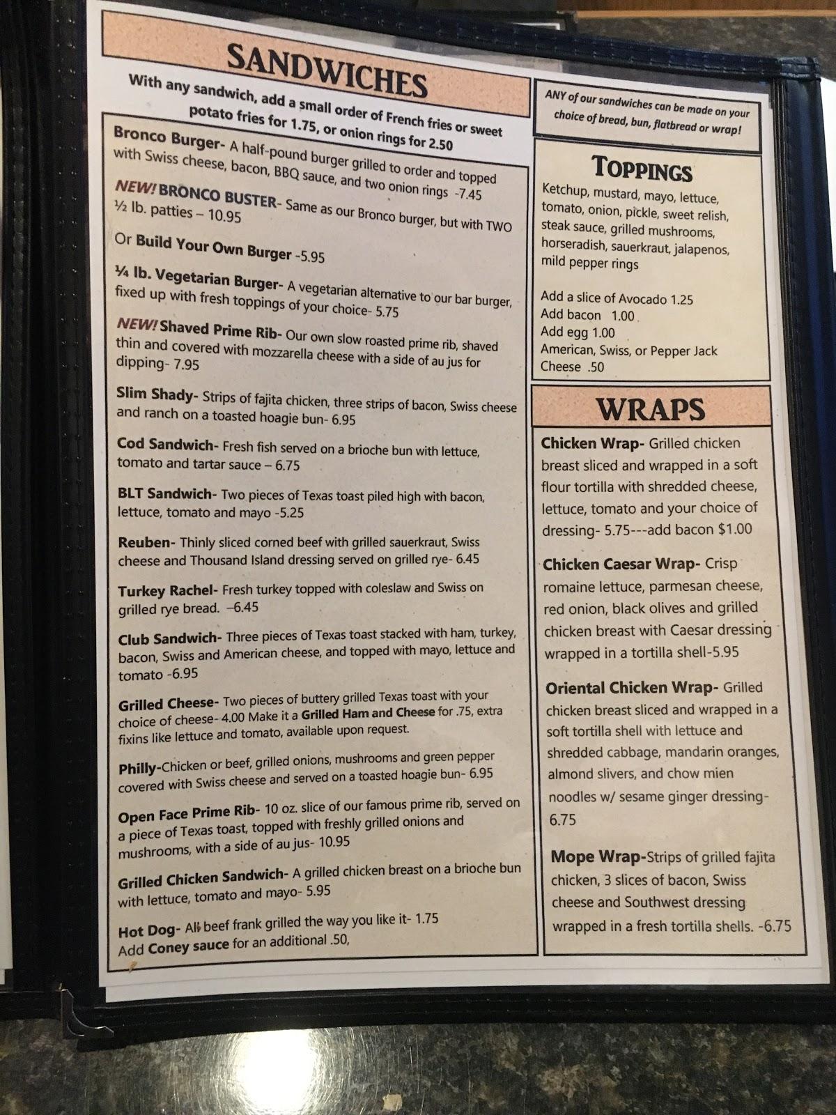 Menu At North Branch Bar & Grill, North Branch