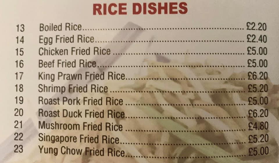 Menu at Boultham Park Chinese Takeaway fast food, Lincoln