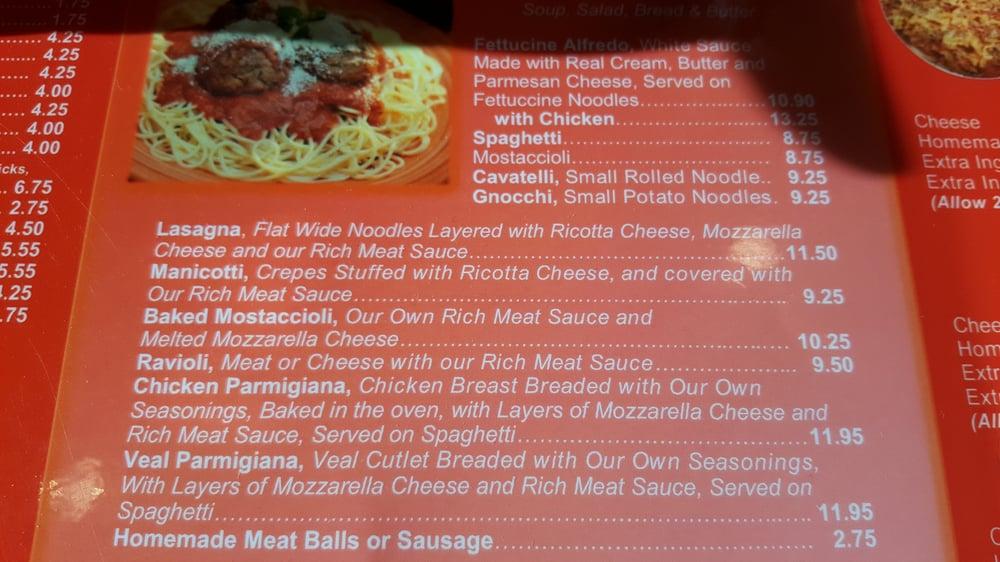 Menu at Joe's Italian Villa pizzeria, Palos Heights, S Harlem Ave