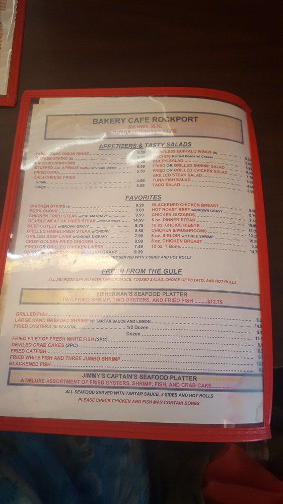 Menu at Bakery Cafe Rockport, Rockport, 205 Business