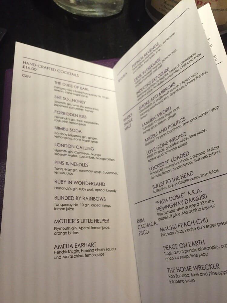 Menu at CUT at 45 Park Lane pub & bar, London, 45 Park Ln