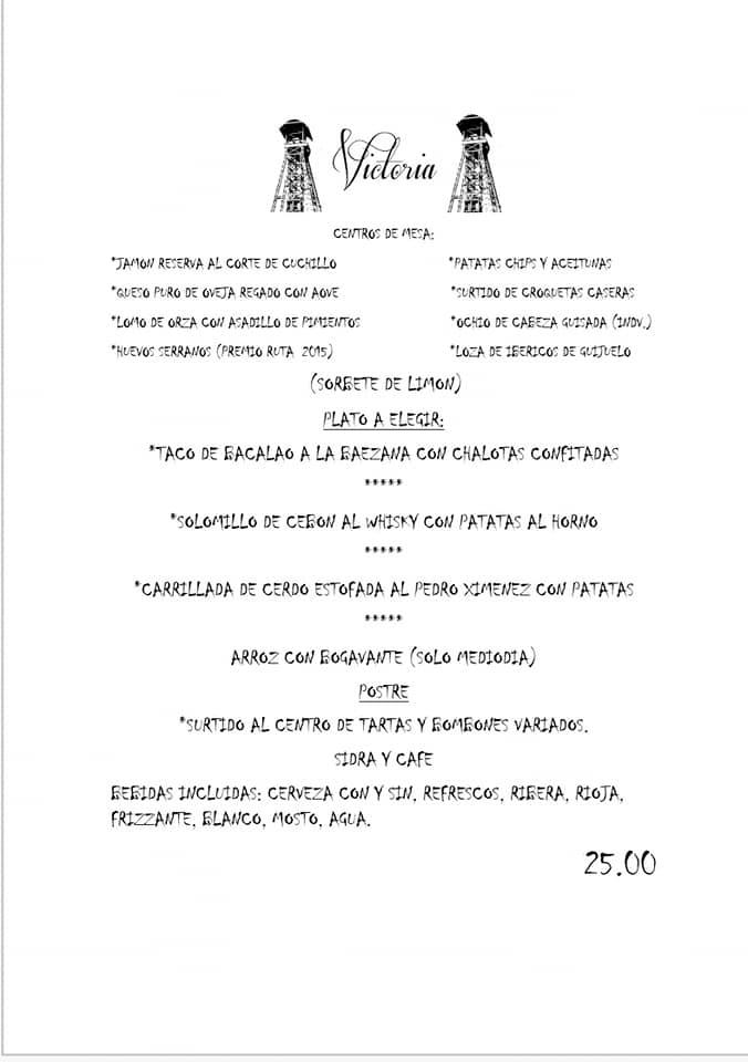 Menu at The Victoria Gastro Bar, Linares