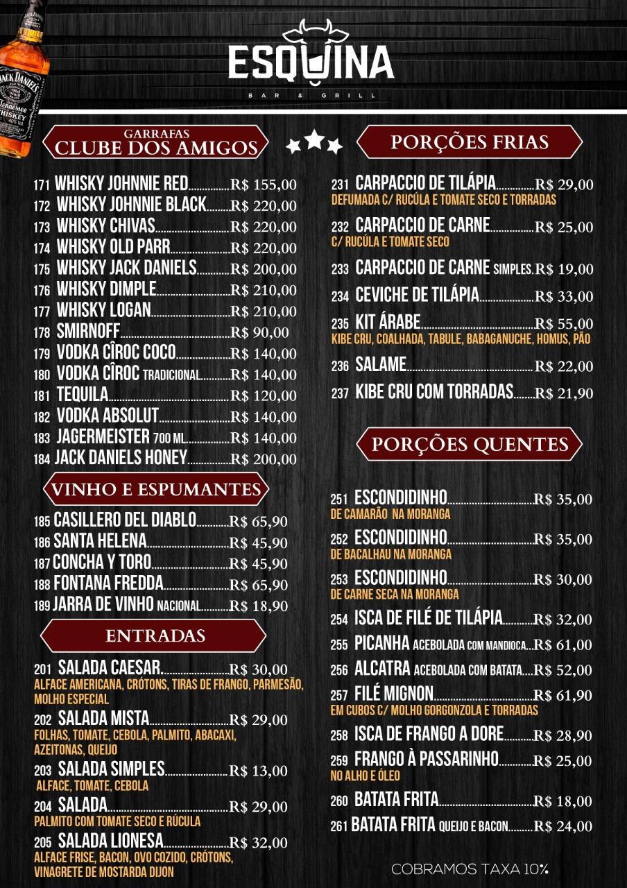Menu at Esquina Bar & Grill, Apucarana
