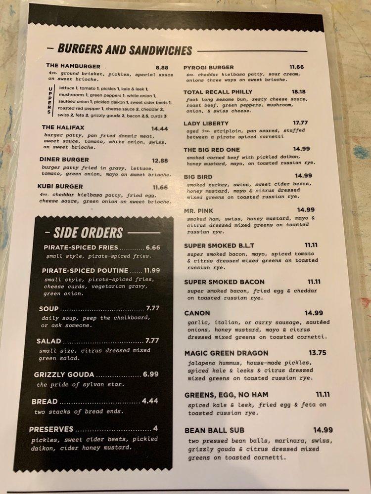 Menu at GRAVY burgers and fries restaurant, Edmonton