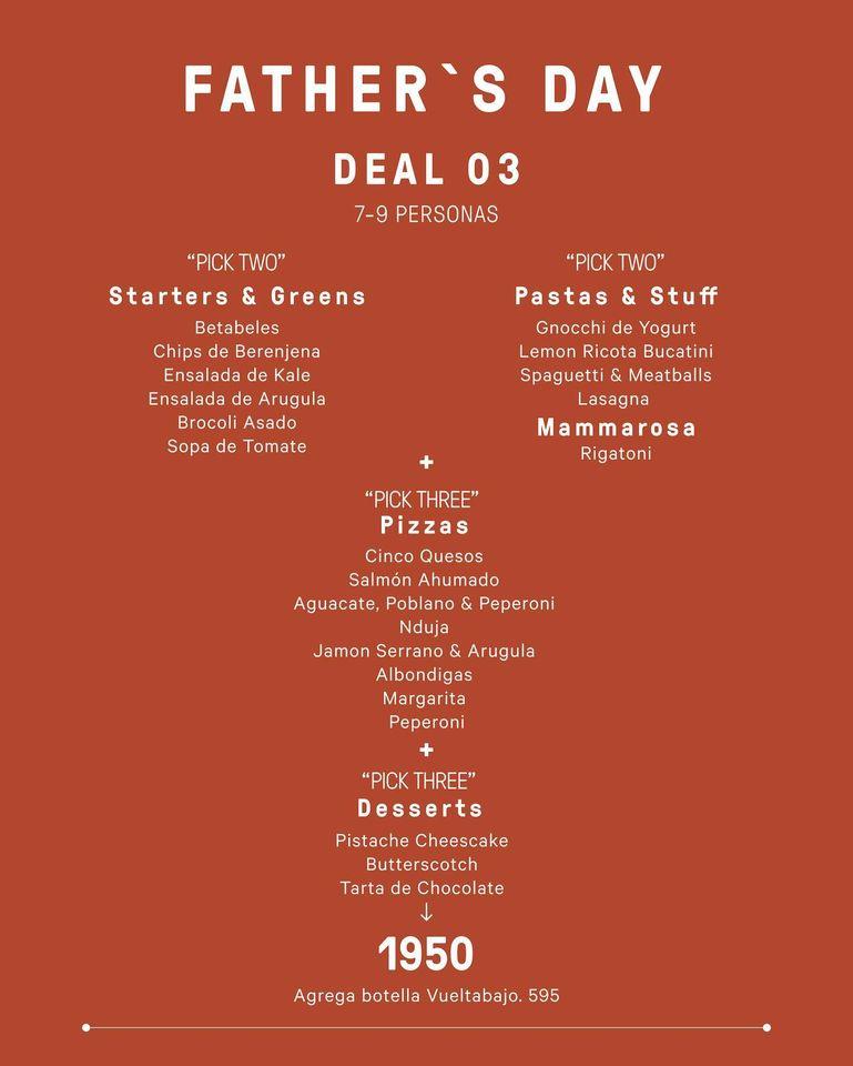 Menu at Milk pizzeria, Mexico City