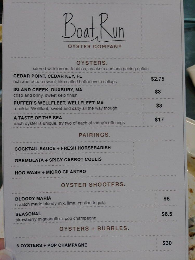 Menu at Oxford Exchange restaurant, Tampa
