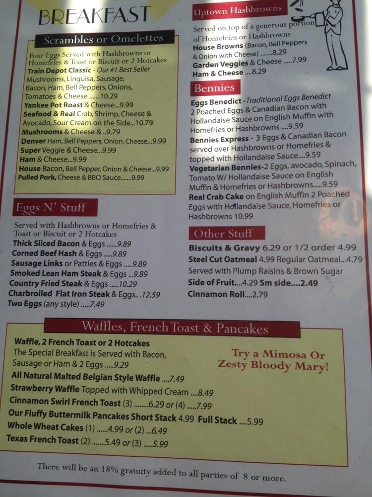 Menu at The Depot Eatery restaurant, Grants Pass