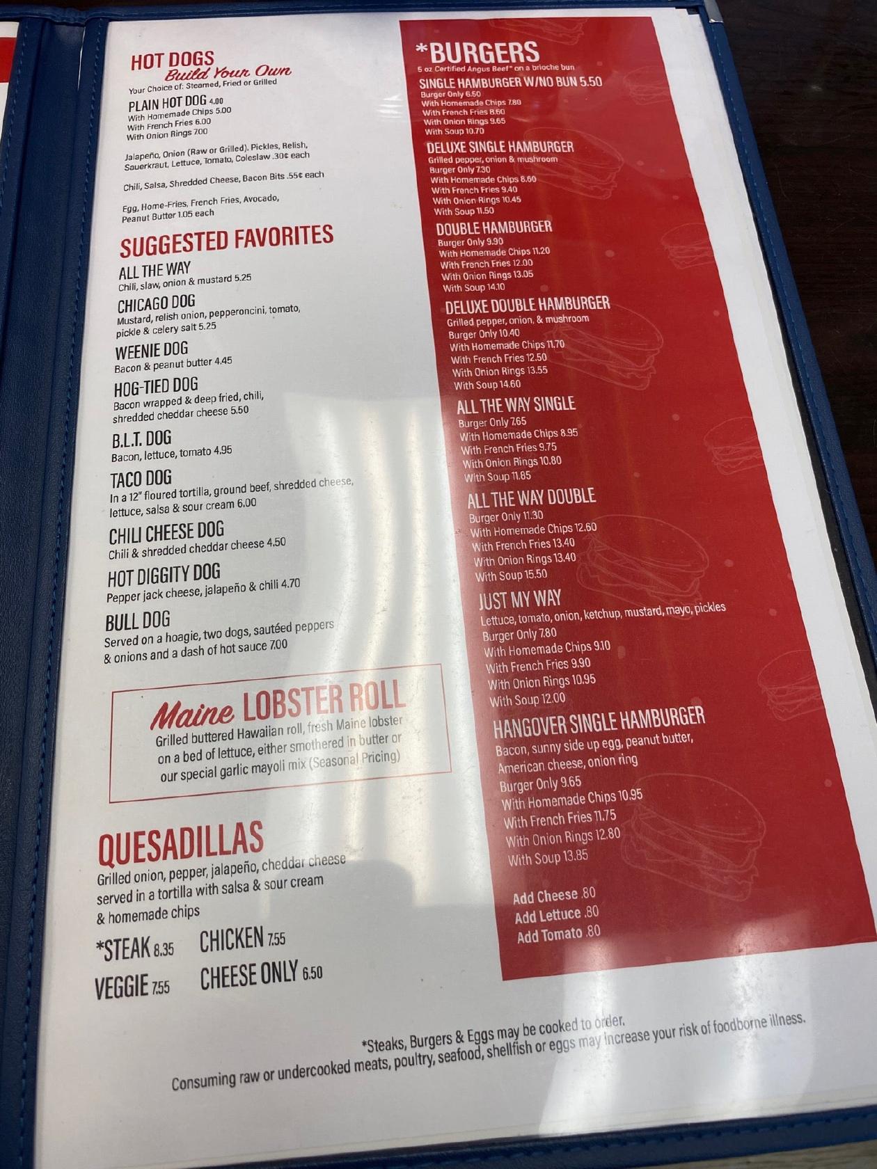 Menu at The Dawg House Grill OIB restaurant, Ocean Isle Beach, Beach Dr SW