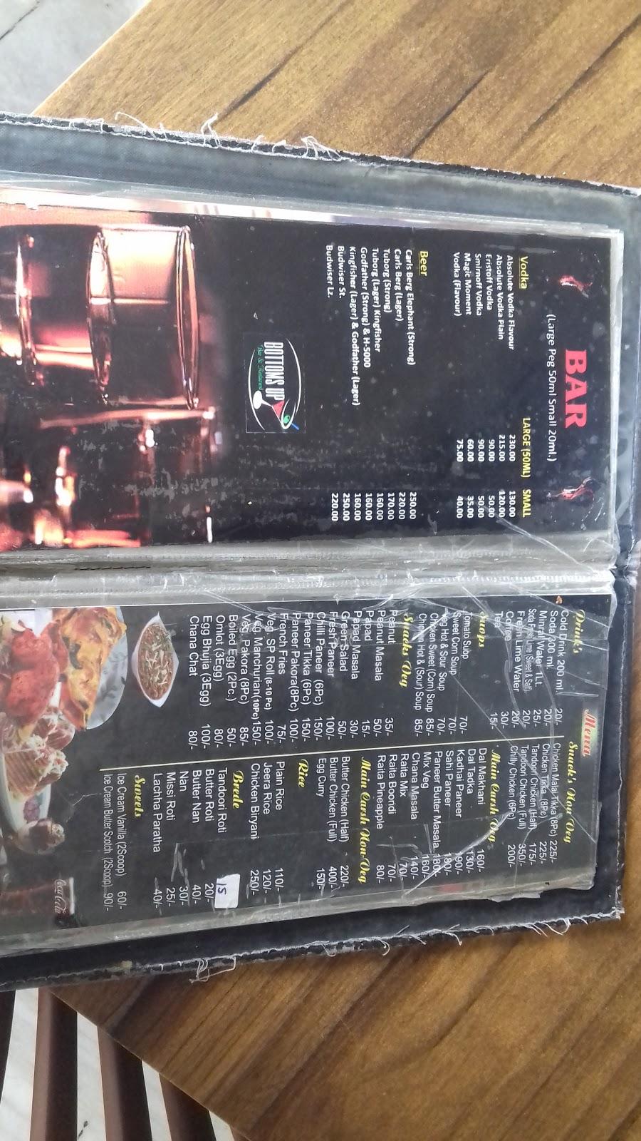 Bottoms Up Bar & Restaurant menu