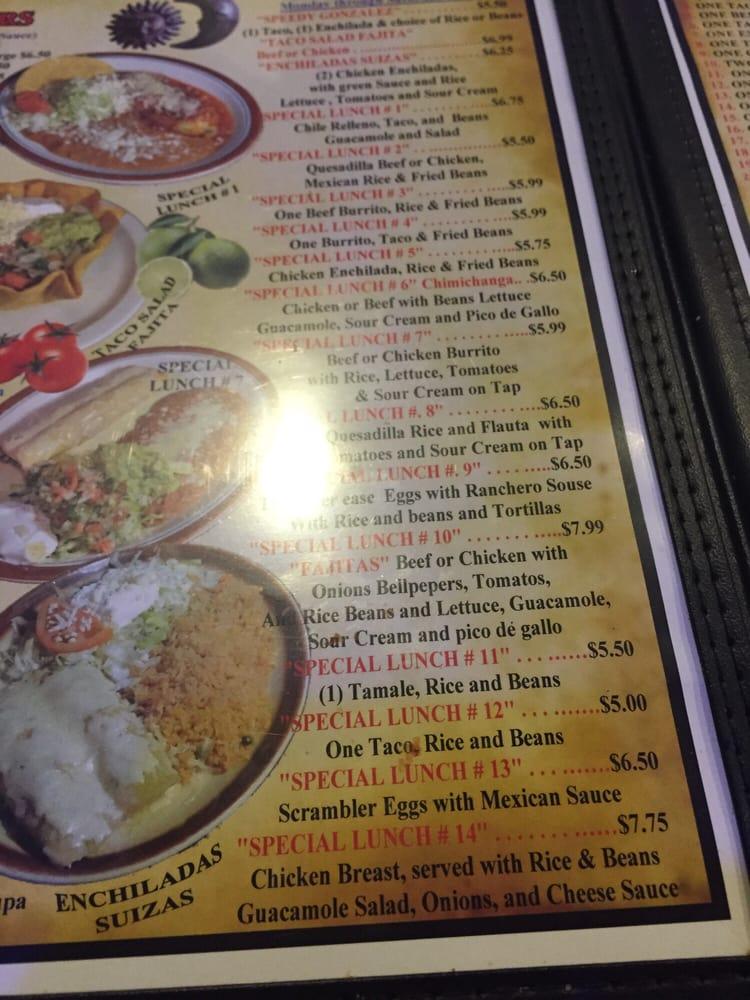 Menu at El Centenario restaurant, Topeka