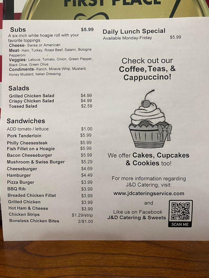 Menu at J & D Mart restaurant, New Vienna