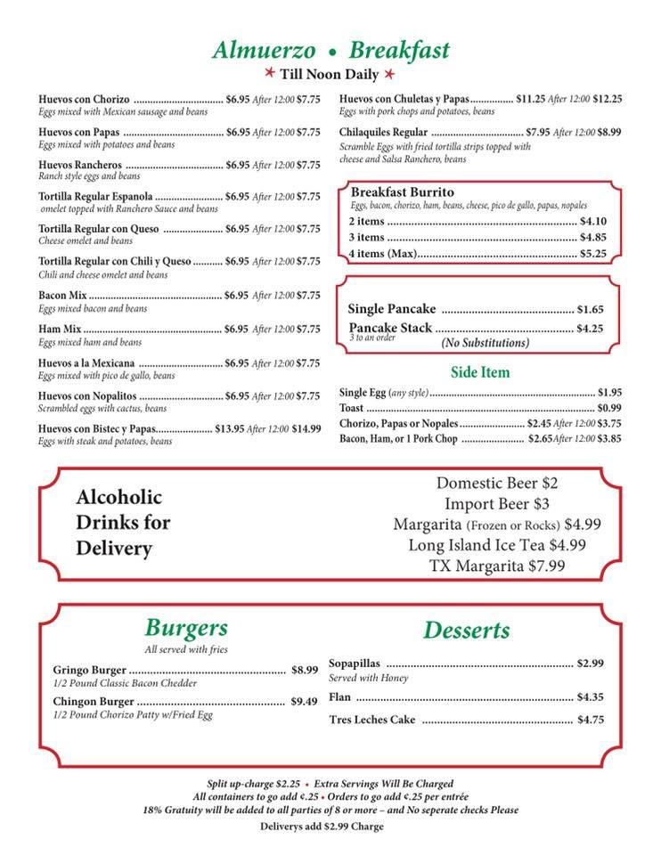 Chuy's on sale menu prices