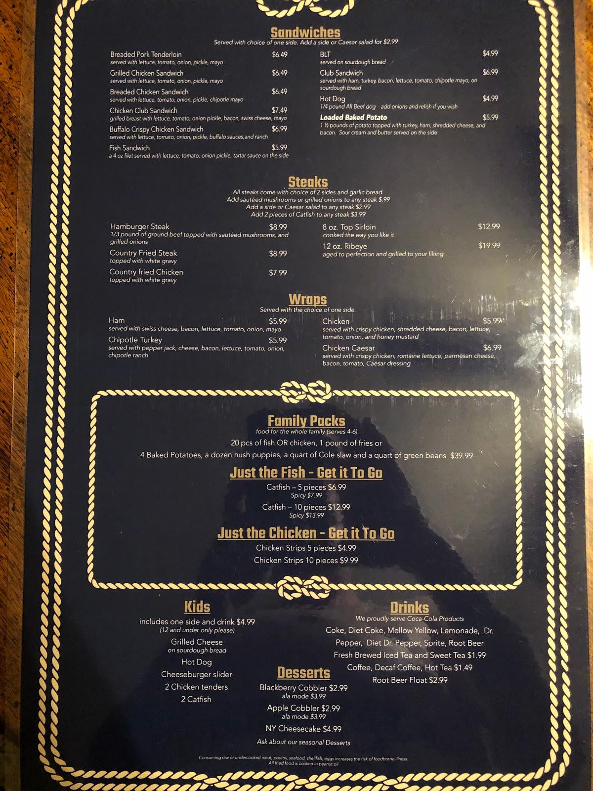 Menu at The Catfish Cafe, Buffalo
