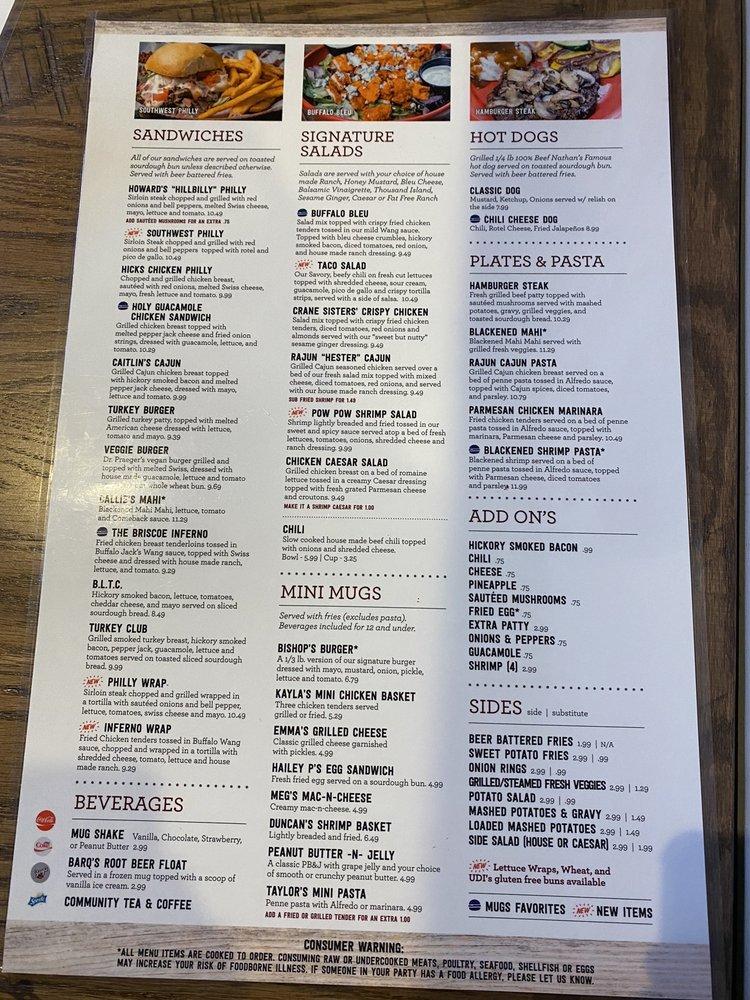 Menu at Mugshots Grill and Bar - Fultondale, AL, Fultondale