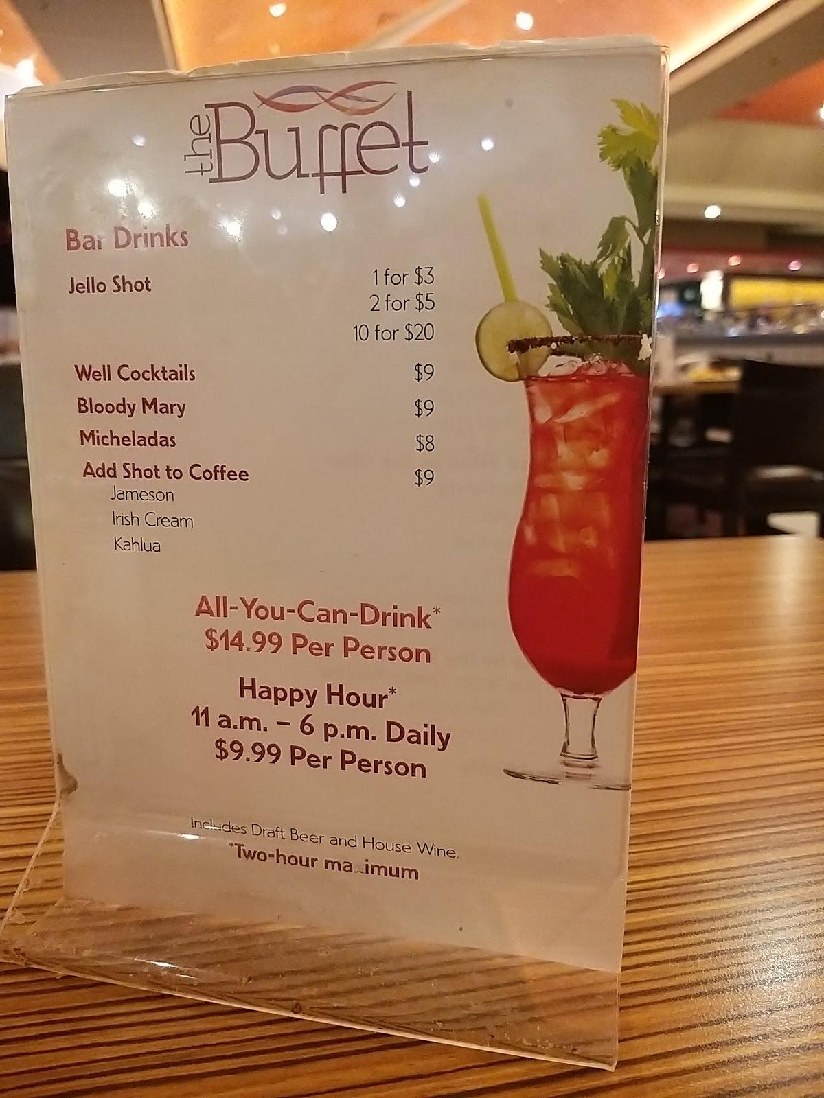 Menu at The Buffet at Excalibur restaurant, Las Vegas, 3850 S Las Vegas Blvd