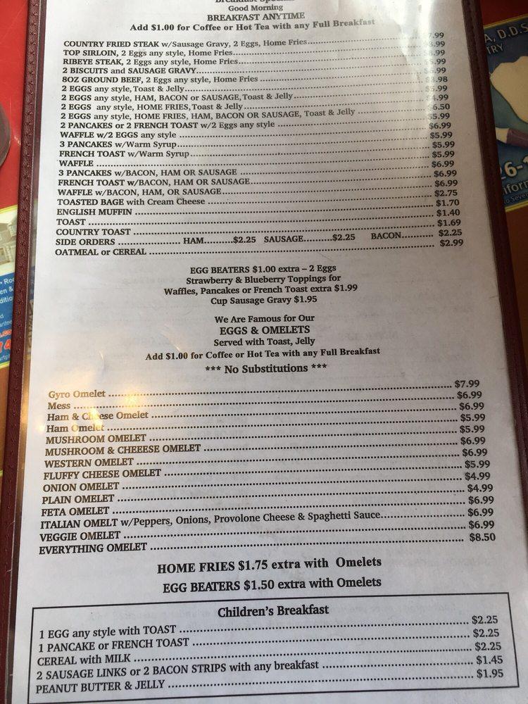Menu at Yankee Kitchen Restaurant, Youngstown