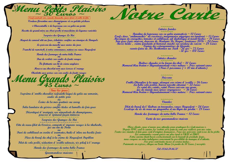 Restaurant Le Plaisir Des Granges Les Granges Le Roi 91