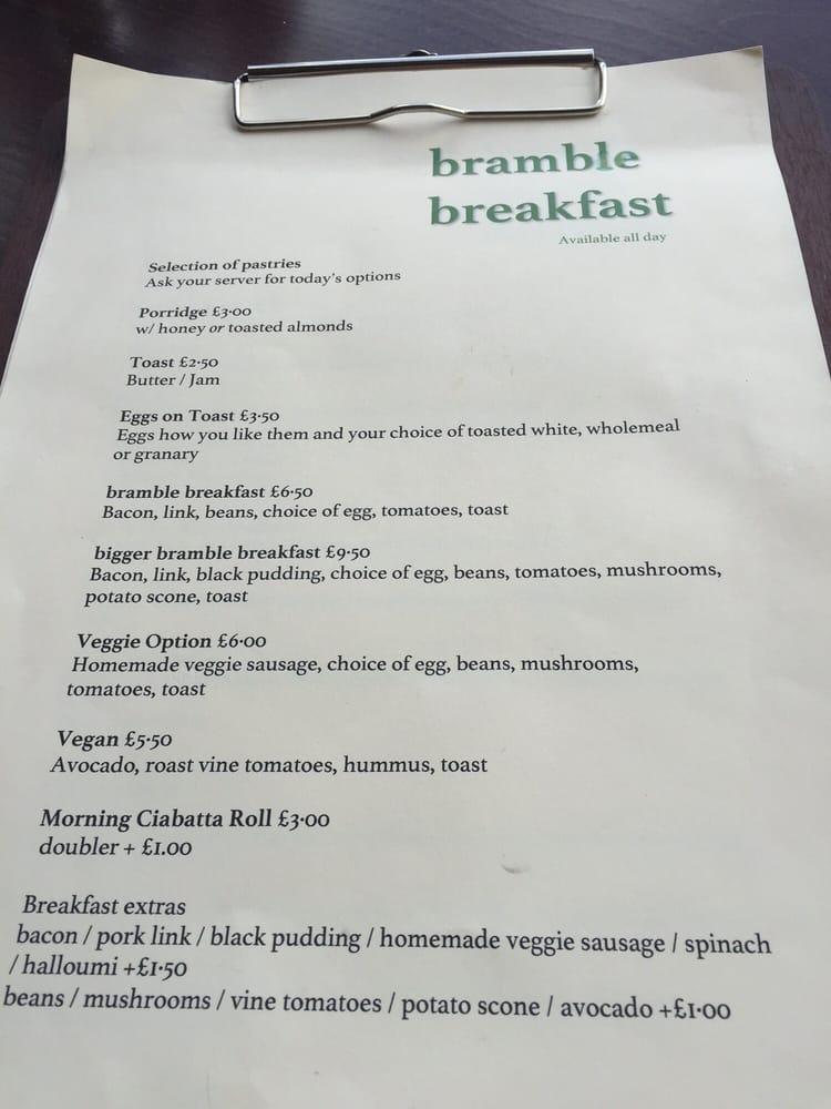 Menu at Bramble restaurant, Giffnock, 205 Fenwick Road