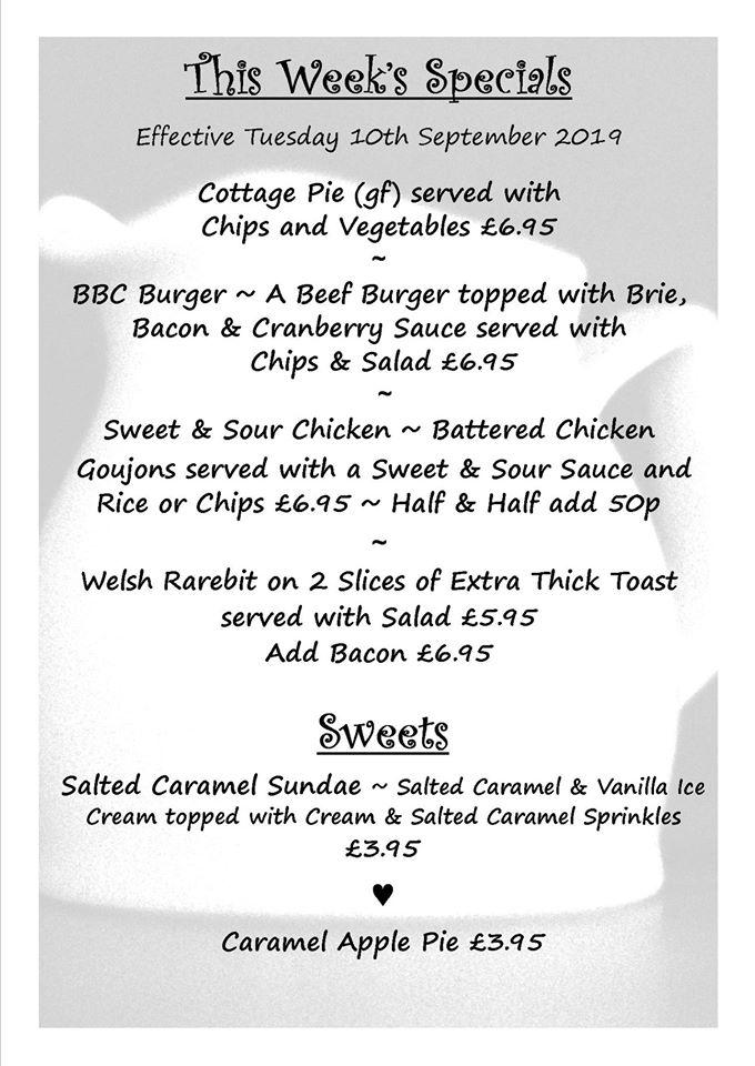 Menu at On The Corner Cafe, Caerwys