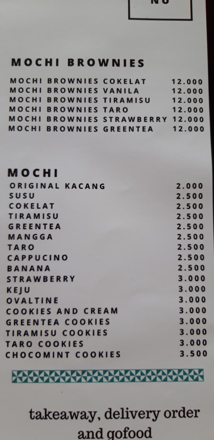 Menu At Warung Agrin Takeaway Onde Onde Dan Mochi Malang Desserts Malang