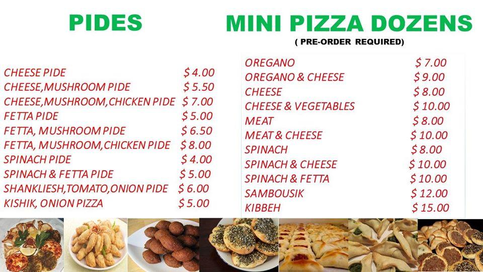 Menu at Papi's Manoouch Bakery, Guildford West