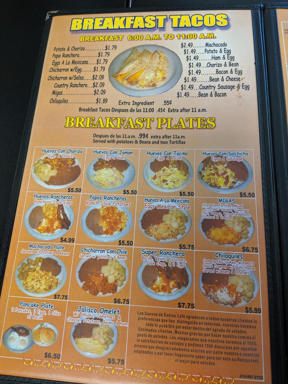 menu-at-santos-cafe-san-antonio-603-isom-rd-ste-105