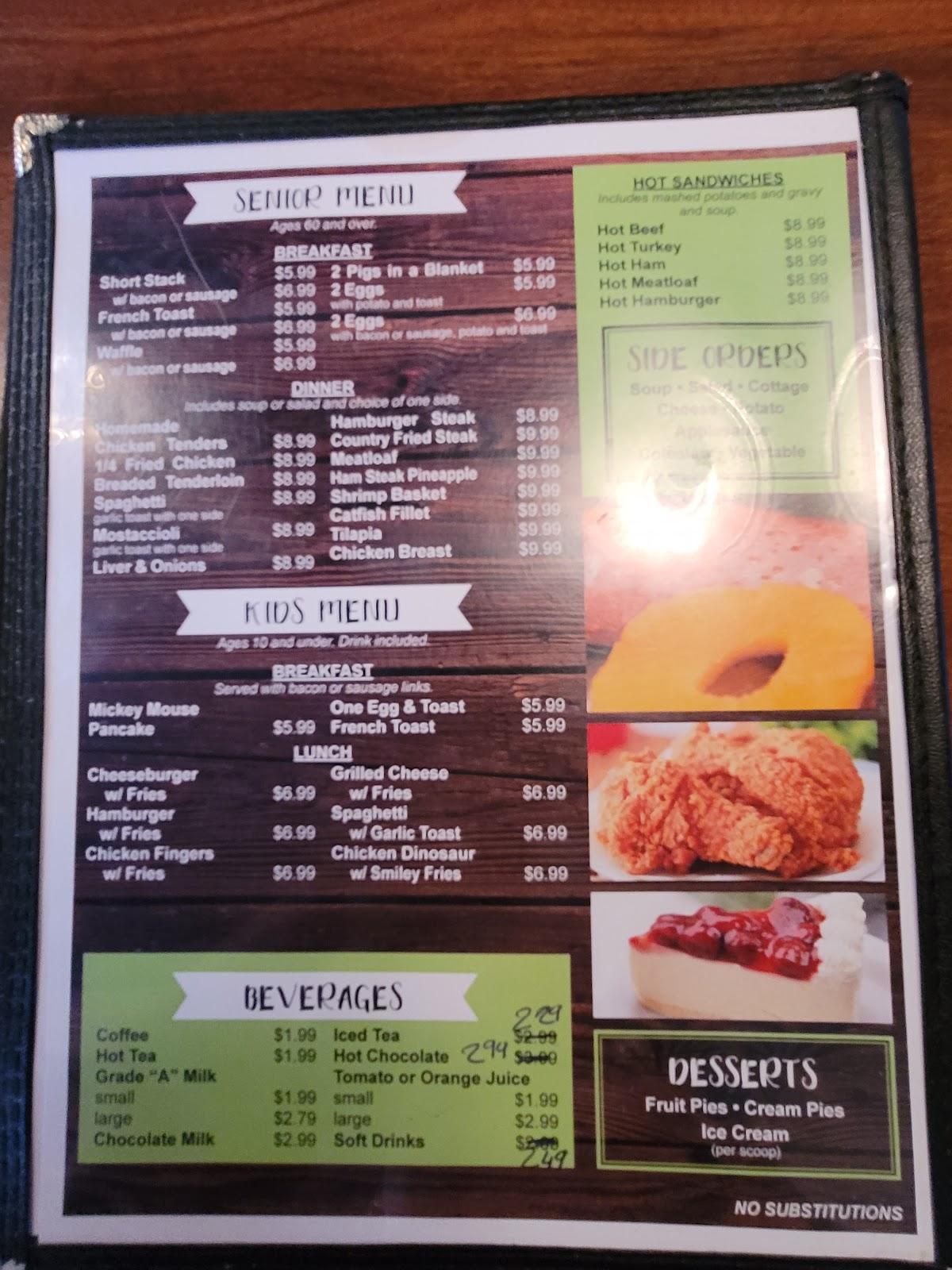 Menu at Hickory Grove Restaurant, Alton