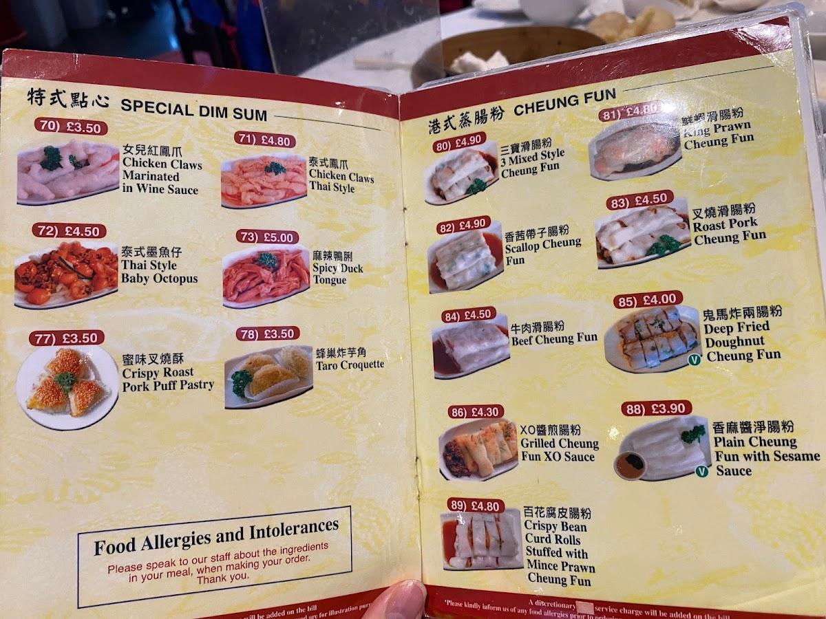 Menu at Wing Tai Restaurant, London, Unit 2