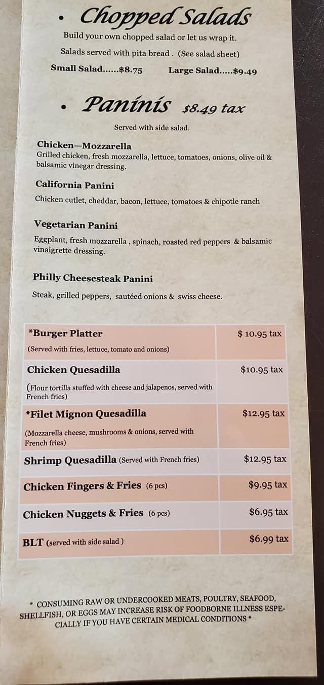 Menu at Papa Juan Deli, Miller Place