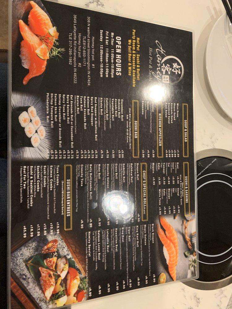 Menu at Homey restaurant, Indianapolis