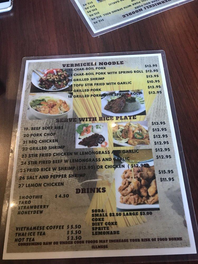 Menu at Noodle Bar, Lahaina