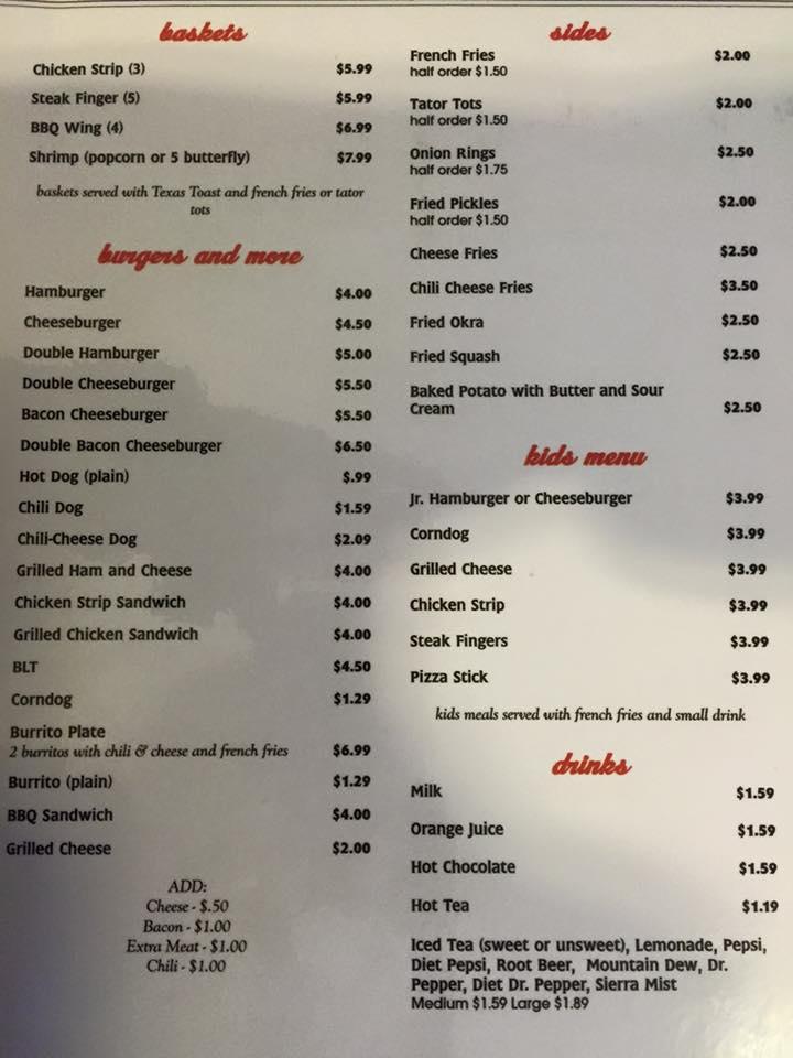 Menu at Balls Cafe, Sterling