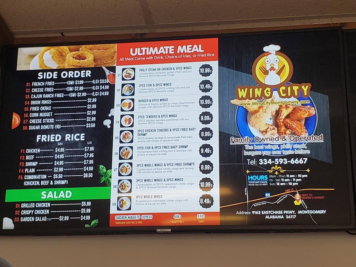 Menu at Wing City restaurant, Montgomery, Eastchase Pkwy