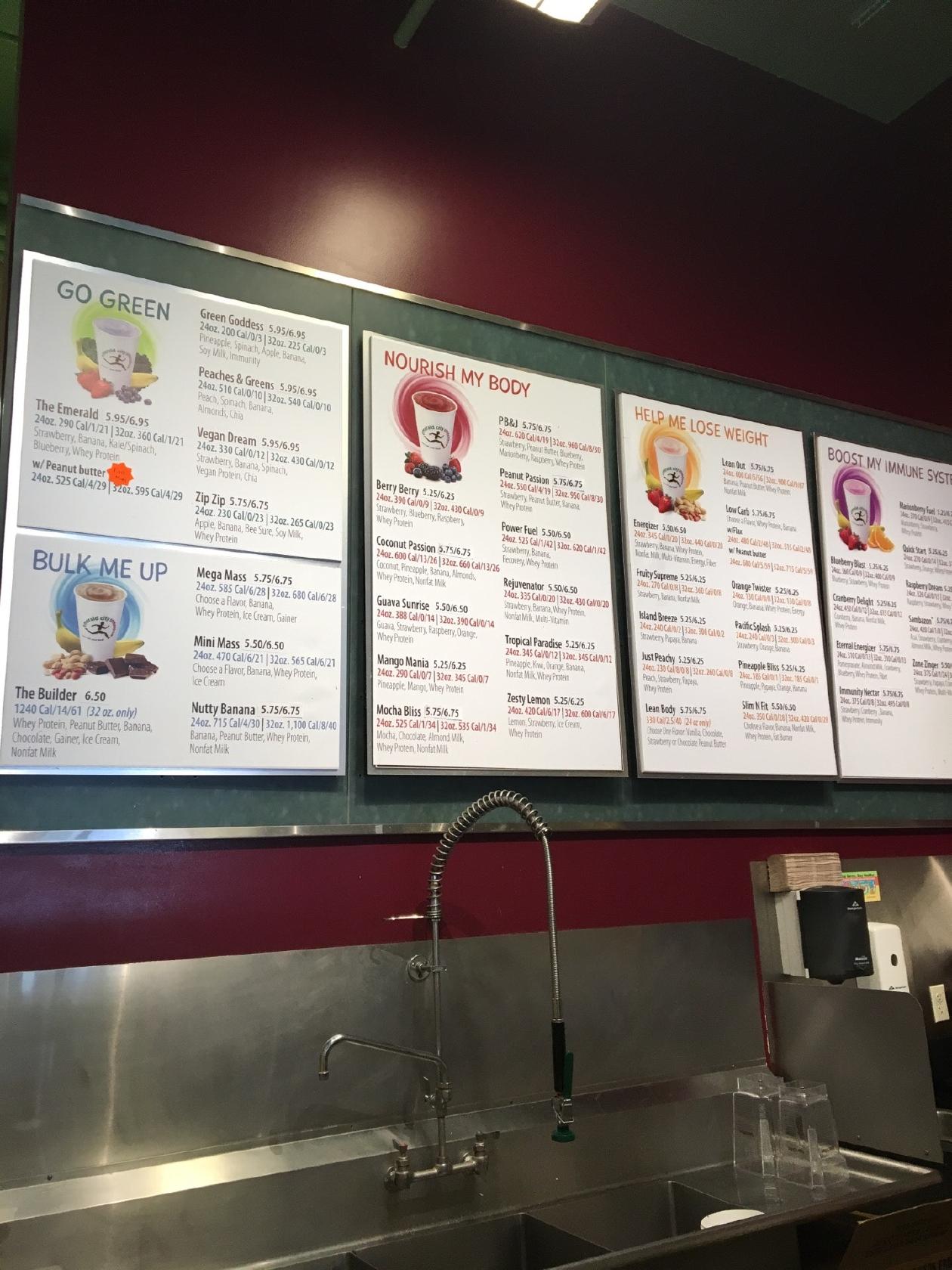 Menu at Emerald City Smoothie pub & bar, Seattle, Broadway