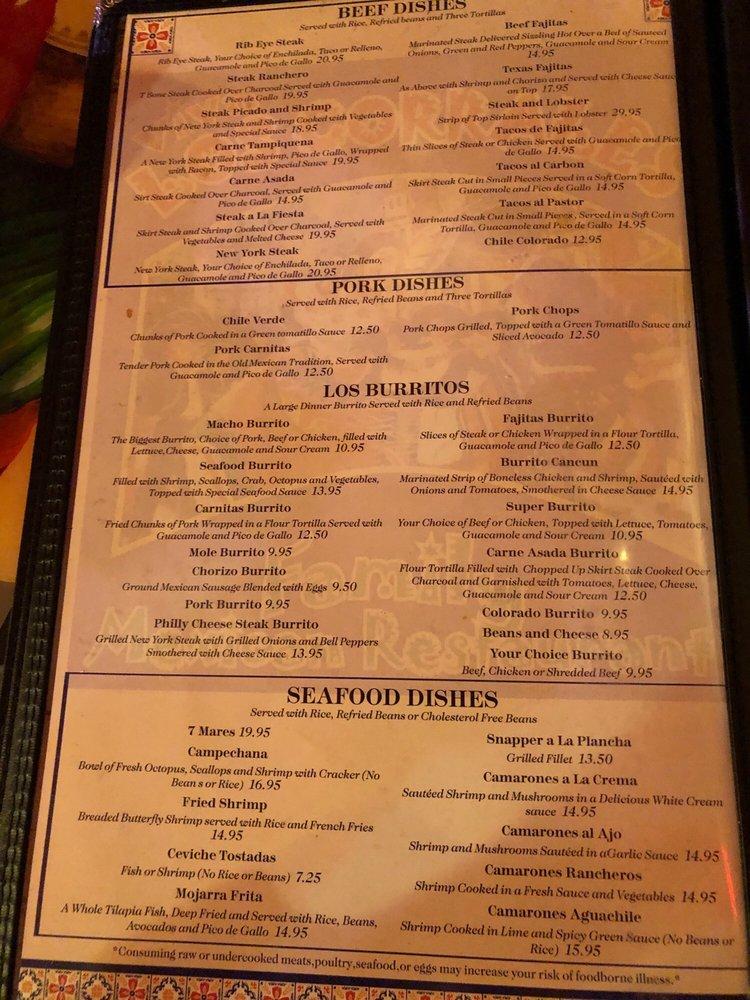 Menu at Los Corrales restaurant, Show Low, 59 W Deuce of Clubs
