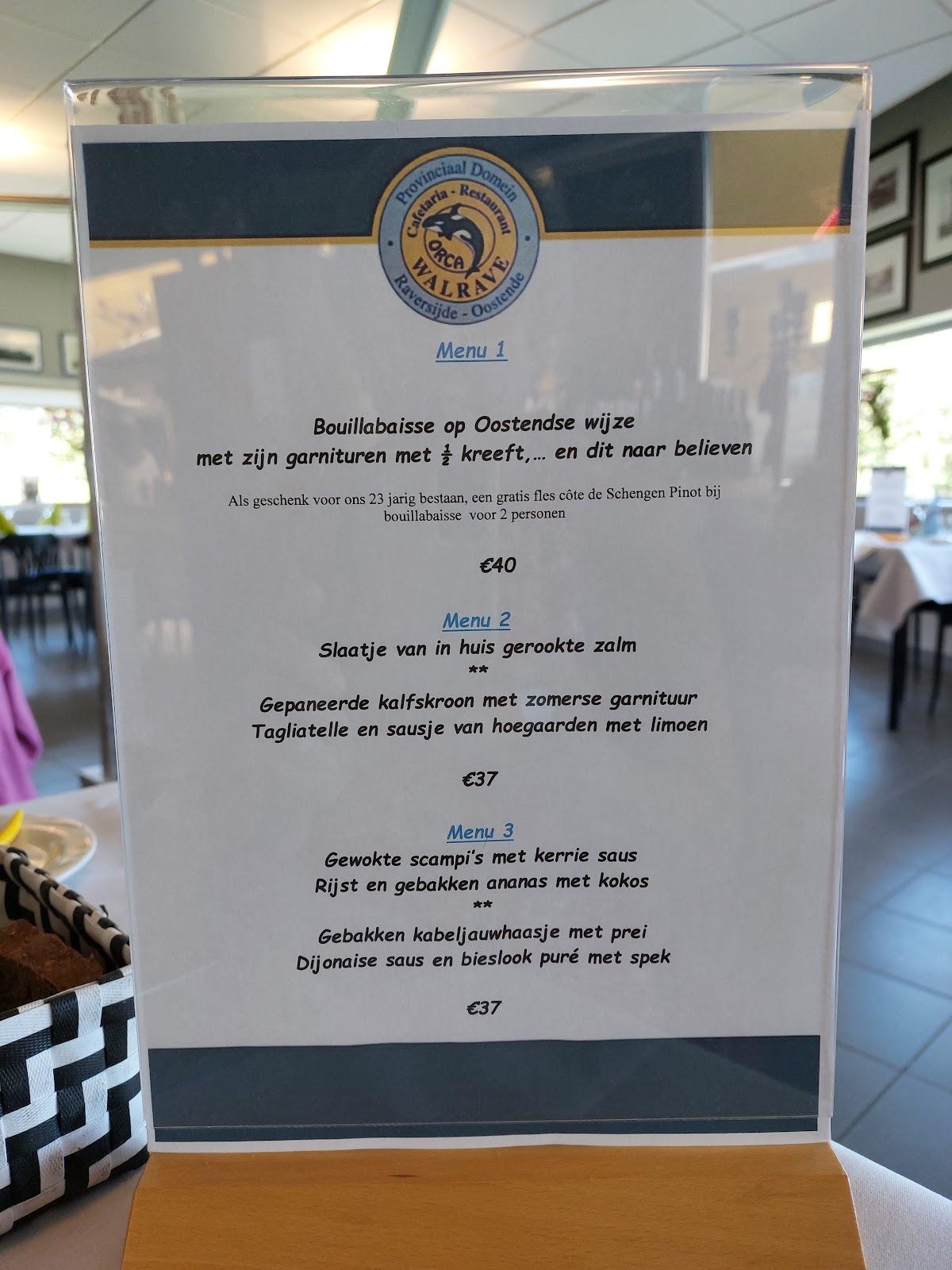 Menu at Walrave, Ostend