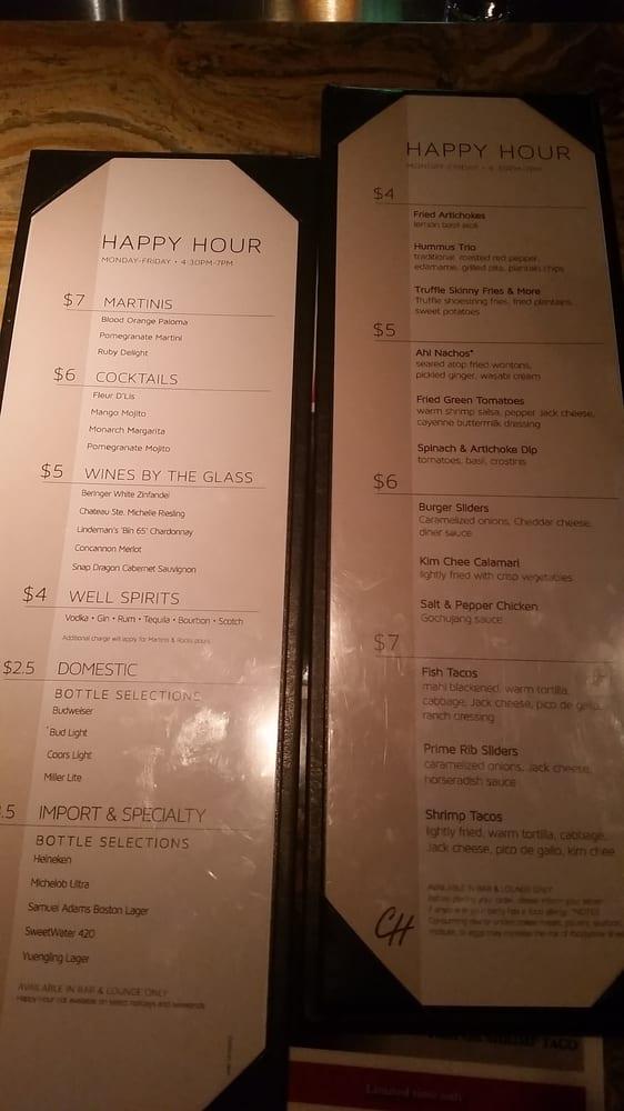 Menu at Chart House steakhouse, Savannah