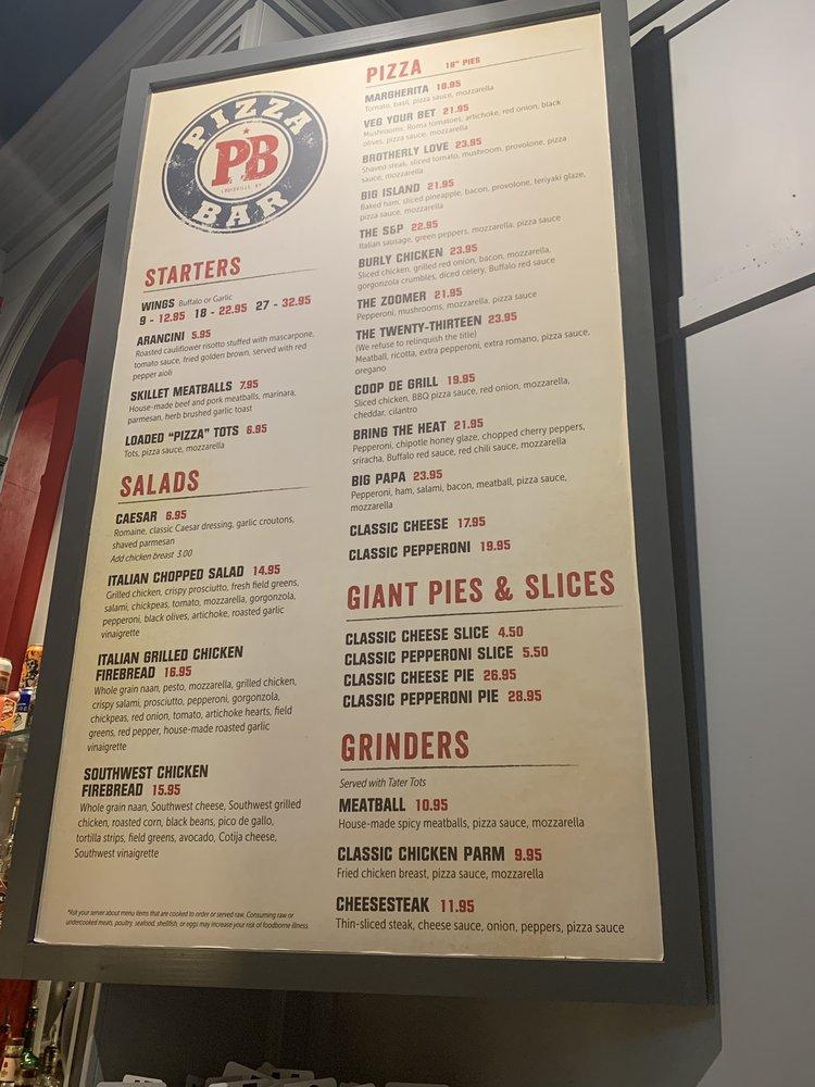 Menu at Pizza Bar Louisville, Louisville