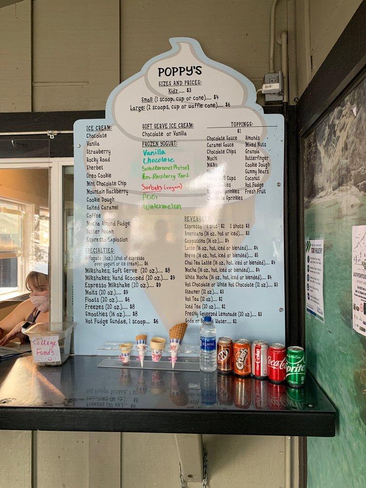 Menu at Poppy's Frozen Yogurt & Ice Cream desserts, Tahoe City