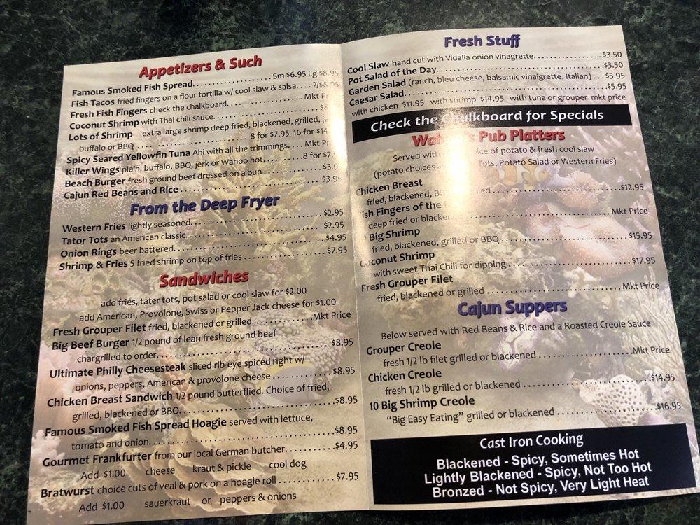 Menu at Wahoo's Bayside Pub and Grill, Redington Shores