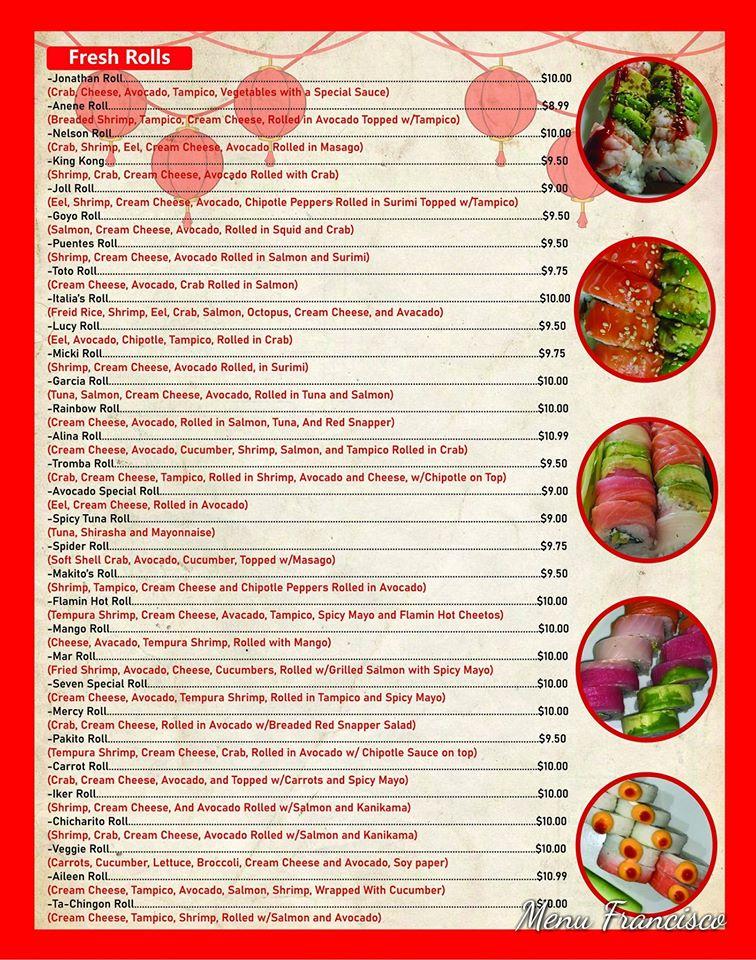 Carta del restaurante Laredo Sushi Roll, Laredo