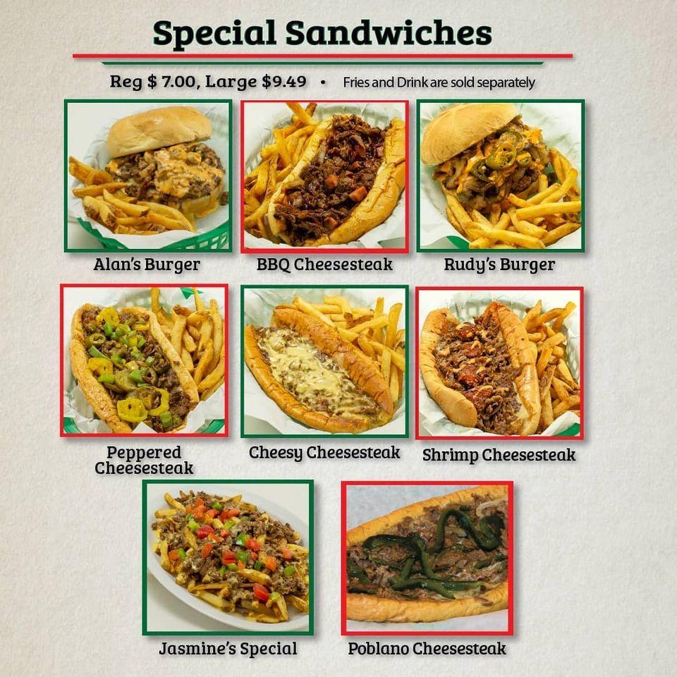Menu at Cheesesteak House restaurant, Dallas