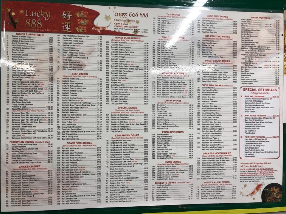 Lucky 888 in Wick - Restaurant menu and reviews