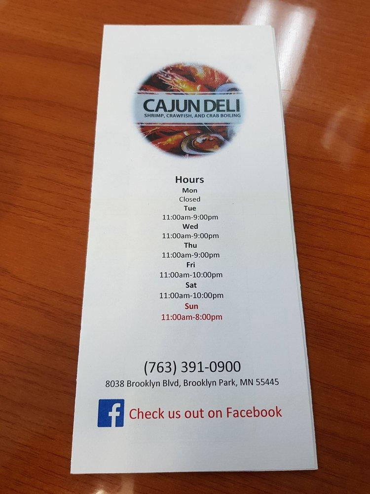 Menu at Cajun Deli Brooklyn Park restaurant, Brooklyn Park