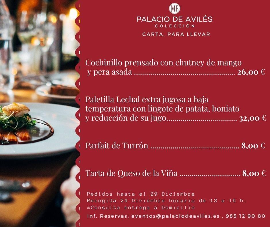 Menu at Palacio de Avilés Aviles