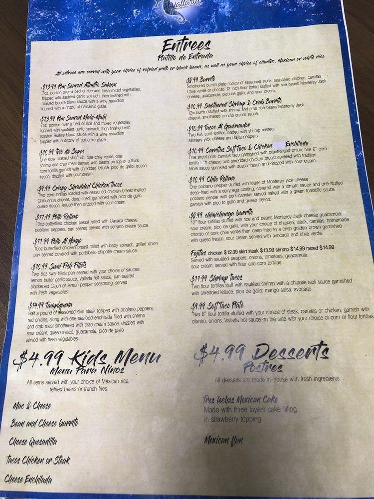 Menu at Puerto Vallarta Mexican Restaurant Wichita KS, Wichita