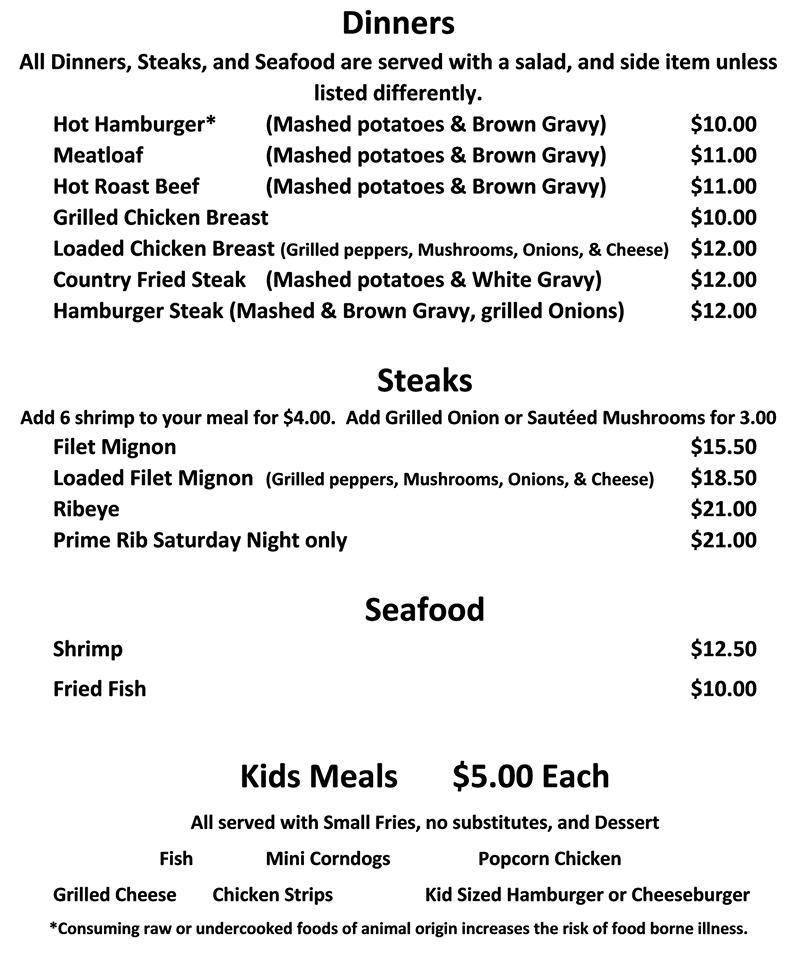 Menu at Corner Bar, Butte, 629 Thayer St