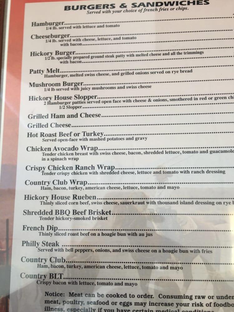 Menu at Hickory House BBQ, Lamar