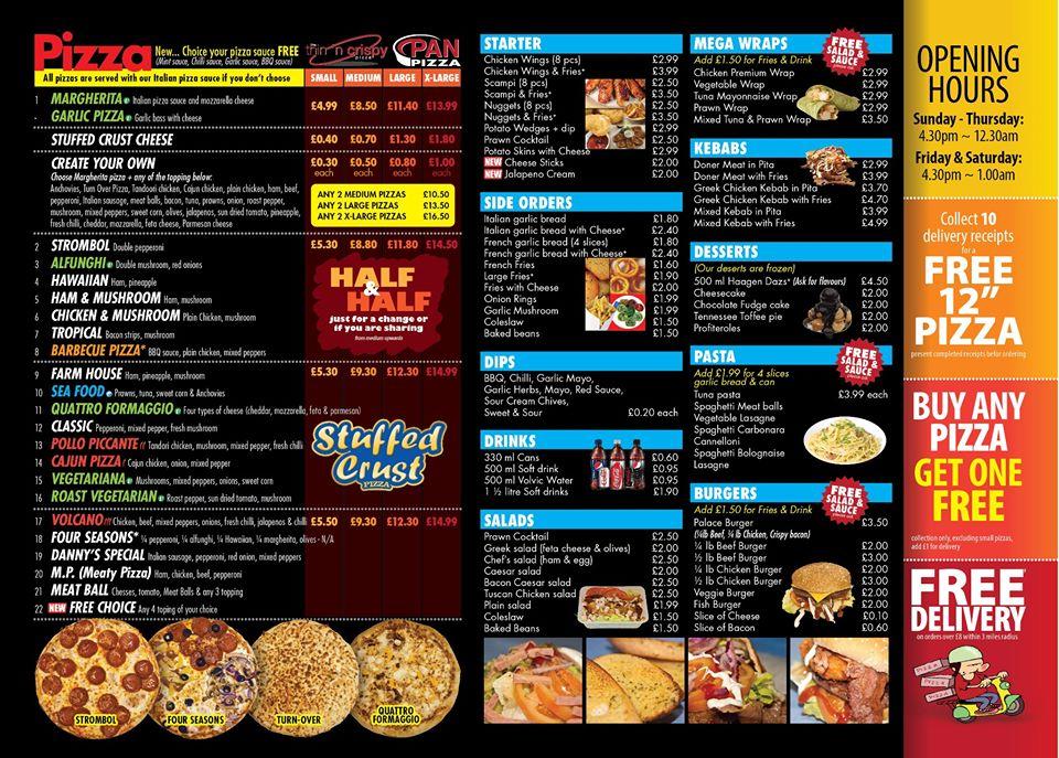 Menu At Pizza Palace Pizzeria, West Bromwich