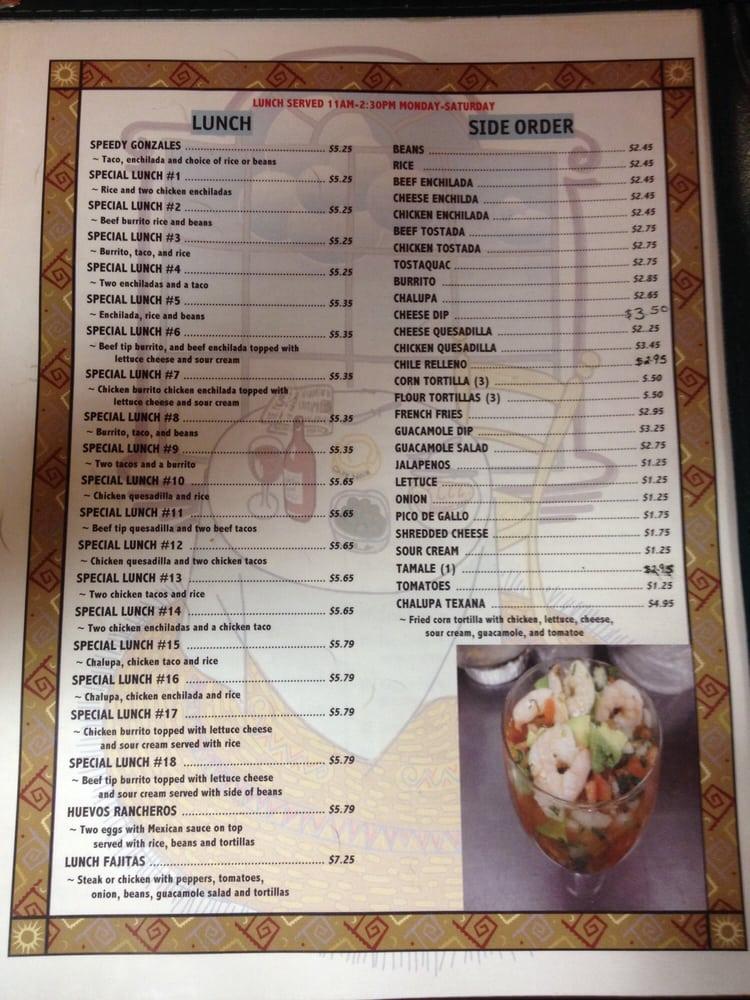 Menu at Rio Grande restaurant, La Vale, National Hwy